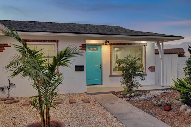 4107 Cole Way, San Diego, CA 92117 - doorway to property with a shingled roof and stucco siding