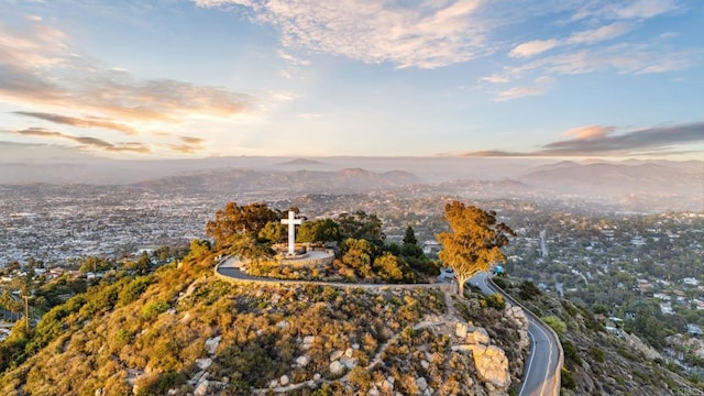 9355 Lavell St, La Mesa, CA 91941 - aerial view at dusk of a mountain view