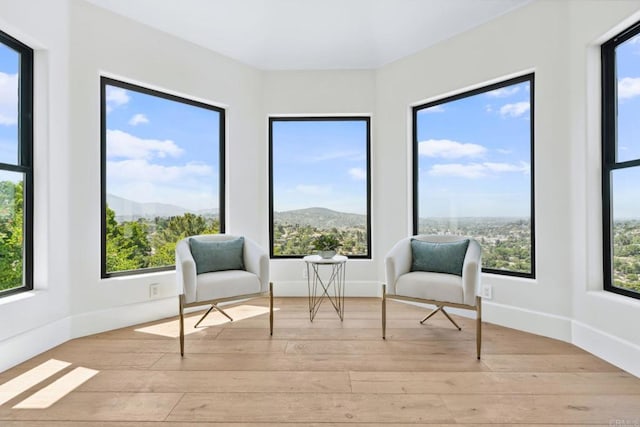 9355 Lavell St, La Mesa, CA 91941 - living area featuring hardwood / wood-style floors and a mountain view