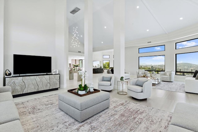 9355 Lavell St, La Mesa, CA 91941 - living room with a towering ceiling and recessed lighting