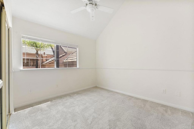 12032 Calle De Medio Unit 169, El Cajon, CA 92019 - carpeted spare room featuring vaulted ceiling and a ceiling fan