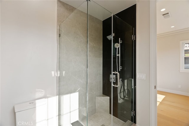 6023 Kauffman Ave, Temple City, CA 91780 - full bathroom with a stall shower and wood finished floors