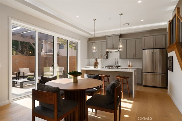 6023 Kauffman Ave, Temple City, CA 91780 - dining area with light wood finished floors and recessed lighting