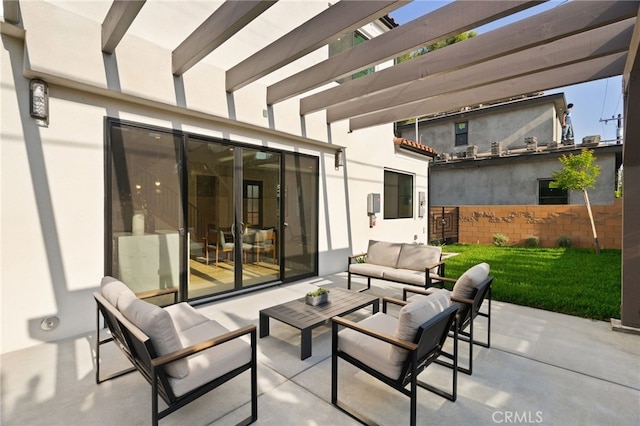 6023 Kauffman Ave, Temple City, CA 91780 - view of patio / terrace featuring an outdoor living space and a pergola