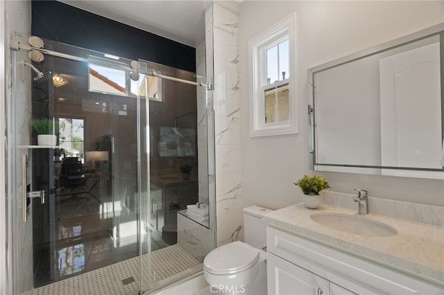 6023 Kauffman Ave, Temple City, CA 91780 - bathroom featuring vanity, a stall shower, and healthy amount of natural light