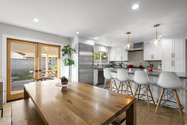 527 Keyser Rondo, Camarillo, CA 93010 - dining space with recessed lighting, wood finished floors, and french doors