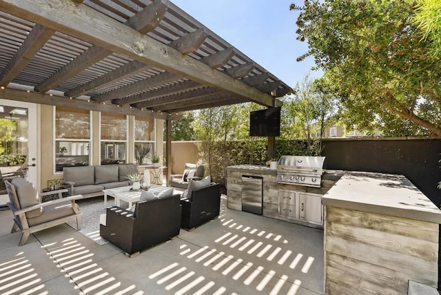 1480 Regatta Rd, Carlsbad, CA 92011 - view of patio / terrace with an outdoor living space, area for grilling, and a pergola