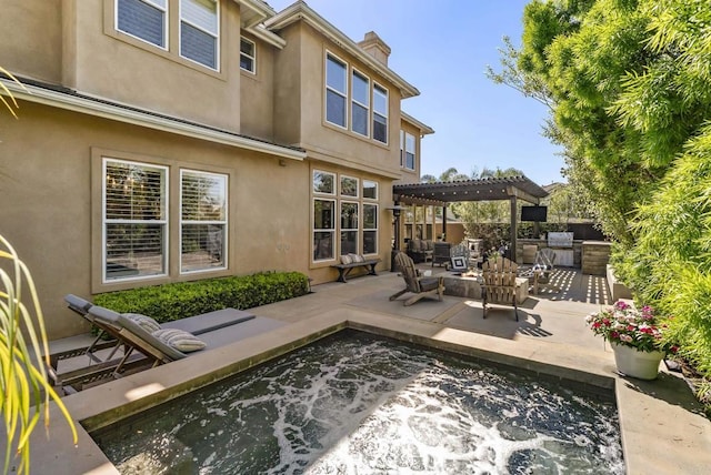 1480 Regatta Rd, Carlsbad, CA 92011 - view of patio / terrace featuring a pergola and exterior kitchen