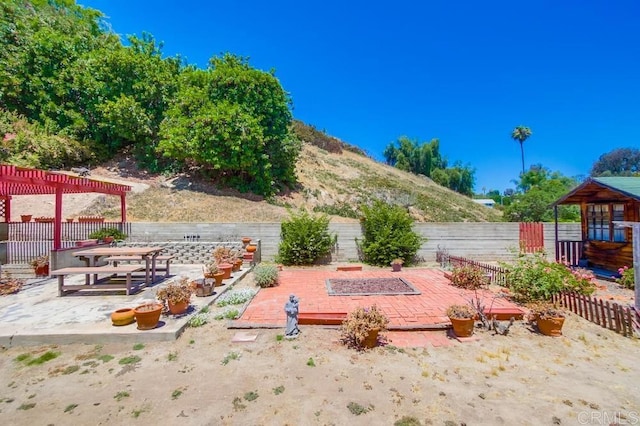 1970 El Prado Ave, Lemon Grove, CA 91945 - fenced yard featuring a patio and a pergola