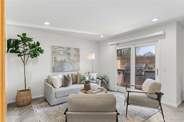 3496 Windspun, Huntington Beach, CA 92649 - living room featuring recessed lighting and baseboards