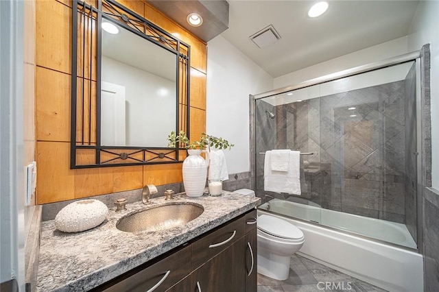 3496 Windspun, Huntington Beach, CA 92649 - full bathroom with vanity, bath / shower combo with glass door, and recessed lighting