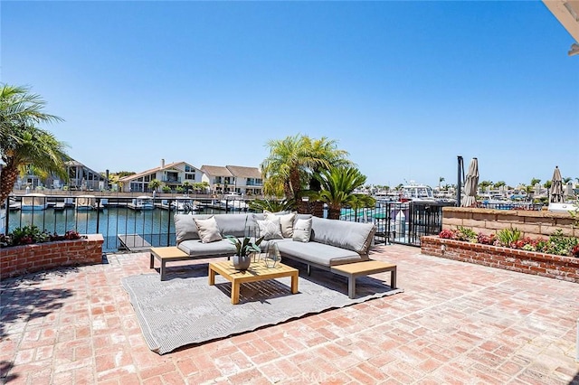 3496 Windspun, Huntington Beach, CA 92649 - view of patio featuring a water view and an outdoor living space