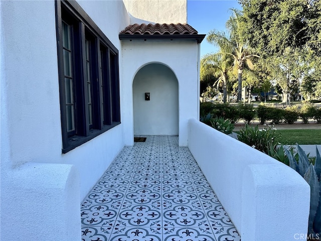 5743 Magnolia Ave, Riverside, CA 92506 - entrance to property featuring stucco siding and a tile roof