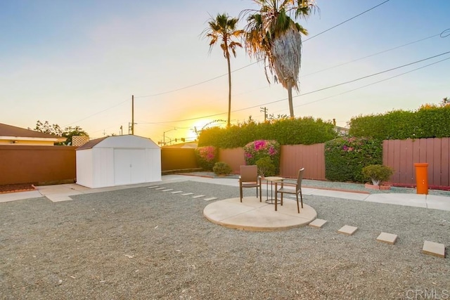 482 Wykes St, Chula Vista, CA 91911 - fenced backyard with a storage shed and a patio area