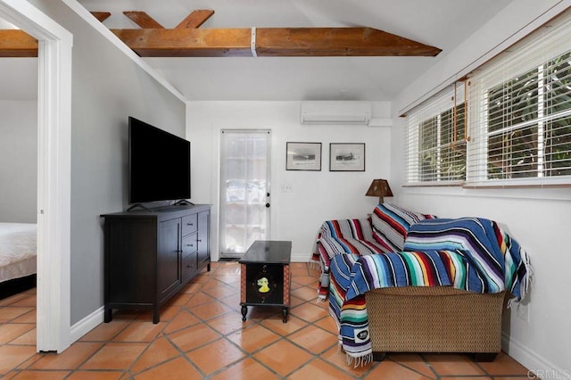 934 Arden Dr, Encinitas, CA 92024 - living area featuring a wall unit AC, healthy amount of natural light, and tile patterned floors