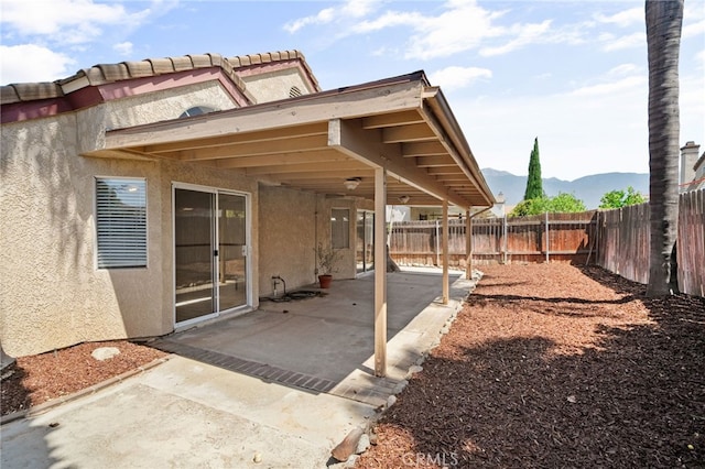 7353 Cascade Ct, Rancho Cucamonga, CA 91730 - fenced backyard featuring a mountain view and a patio area