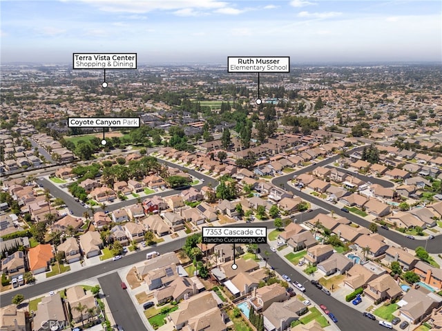 7353 Cascade Ct, Rancho Cucamonga, CA 91730 - aerial view of property's location featuring nearby suburban area