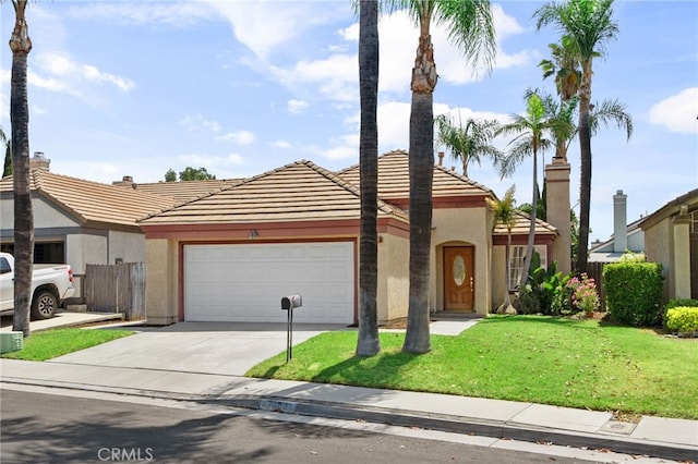 7353 Cascade Ct, Rancho Cucamonga, CA 91730 - view of front of house with concrete driveway, stucco siding, an attached garage, and a tile roof