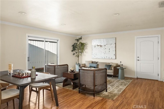 15027 Barnwall St, La Mirada, CA 90638 - living area with light wood finished floors and crown molding