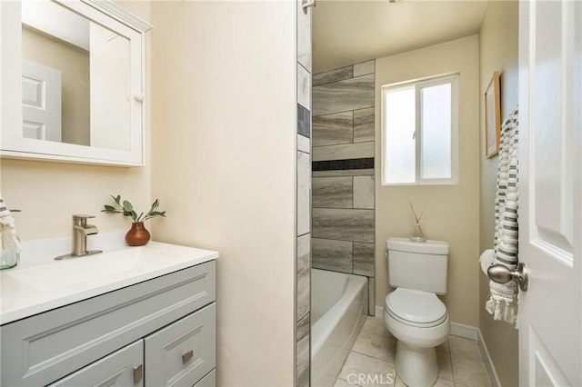 15027 Barnwall St, La Mirada, CA 90638 - full bathroom with vanity, tile patterned flooring, and shower / washtub combination