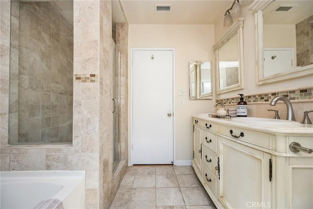 15027 Barnwall St, La Mirada, CA 90638 - bathroom with a stall shower, vanity, and a bath