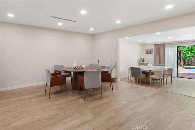 10535 Reseda Blvd, Porter Ranch, CA 91326 - dining area featuring light wood-style floors and recessed lighting