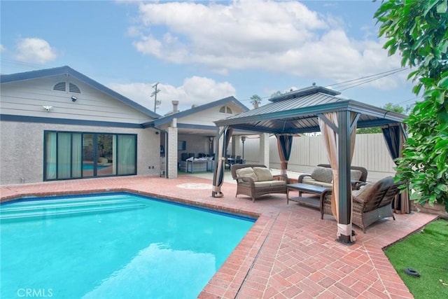 10535 Reseda Blvd, Porter Ranch, CA 91326 - swimming pool featuring an outdoor living space, a gazebo, and a patio area