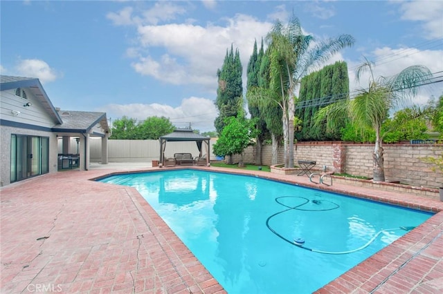 10535 Reseda Blvd, Porter Ranch, CA 91326 - view of pool featuring a gazebo, a fenced backyard, and a patio