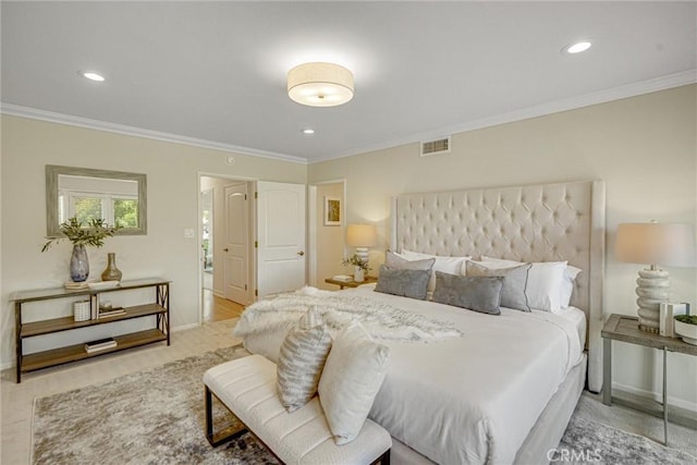 4843 Texhoma Ave, Encino, CA 91316 - bedroom with crown molding and recessed lighting