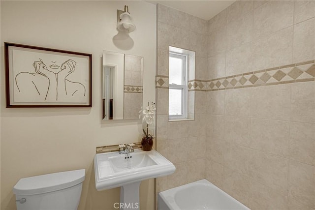 4843 Texhoma Ave, Encino, CA 91316 - full bathroom with toilet and shower / washtub combination