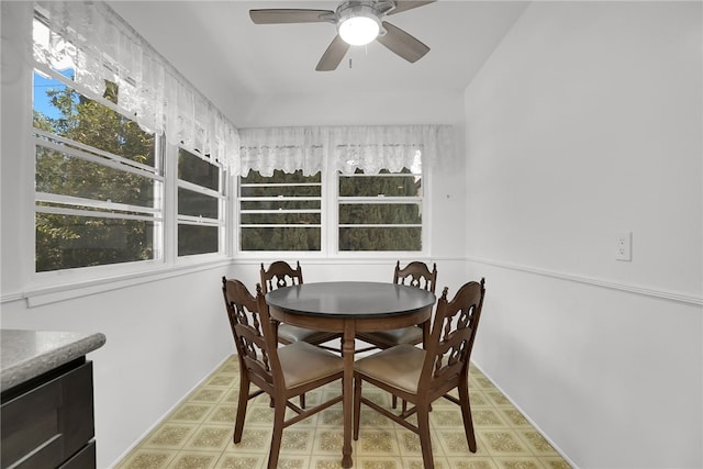 824 De La Fuente St, Monterey Park, CA 91754 - dining room featuring plenty of natural light, ceiling fan, and light flooring