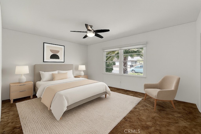 824 De La Fuente St, Monterey Park, CA 91754 - bedroom featuring dark carpet and ceiling fan