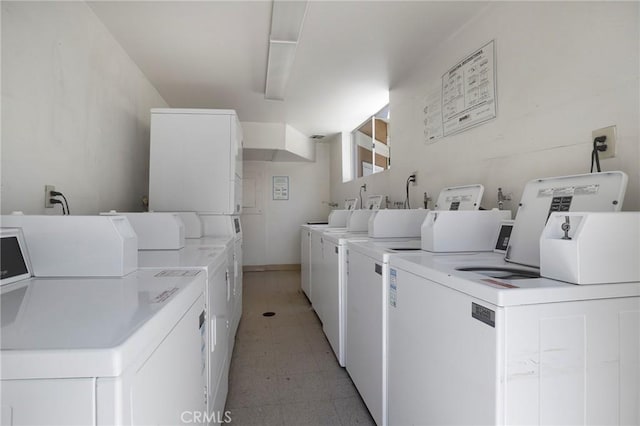 10757 Hortense St Unit 102, North Hollywood, CA 91602 - shared laundry room with washer and clothes dryer and light flooring