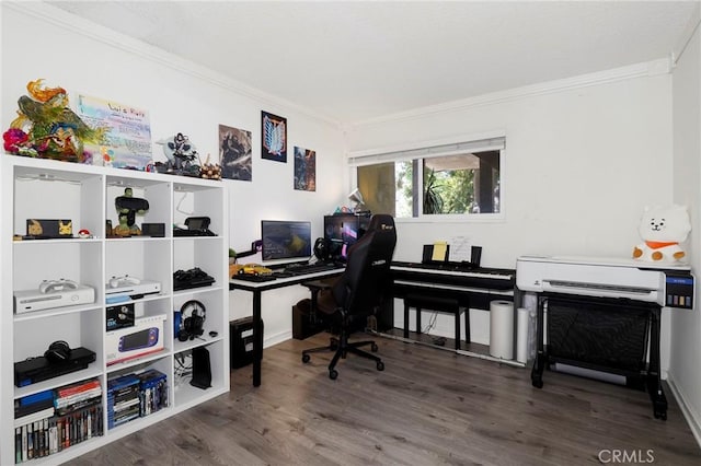 10757 Hortense St Unit 102, North Hollywood, CA 91602 - office featuring crown molding and wood finished floors