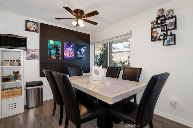 10757 Hortense St Unit 102, North Hollywood, CA 91602 - dining space featuring dark wood-style floors and a ceiling fan