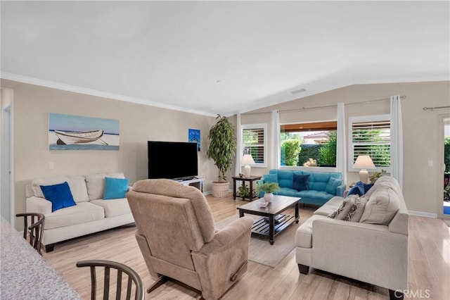 29183 Jacaranda, Lake Elsinore, CA 92530 - living room featuring lofted ceiling and light wood finished floors