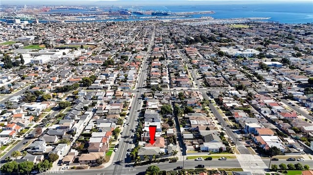 1906 S Patton Ave, San Pedro, CA 90732 - aerial view of property and surrounding area with a large body of water and nearby suburban area