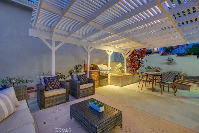 1906 S Patton Ave, San Pedro, CA 90732 - view of patio / terrace with area for grilling, outdoor lounge area, outdoor dining area, and a pergola
