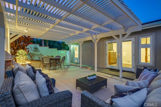 1906 S Patton Ave, San Pedro, CA 90732 - view of patio / terrace featuring an outdoor hangout area, outdoor dining space, and a pergola