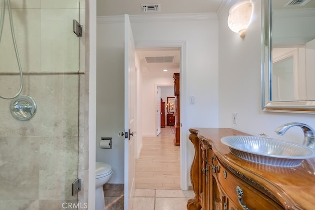 1906 S Patton Ave, San Pedro, CA 90732 - full bathroom with a stall shower, vanity, and crown molding