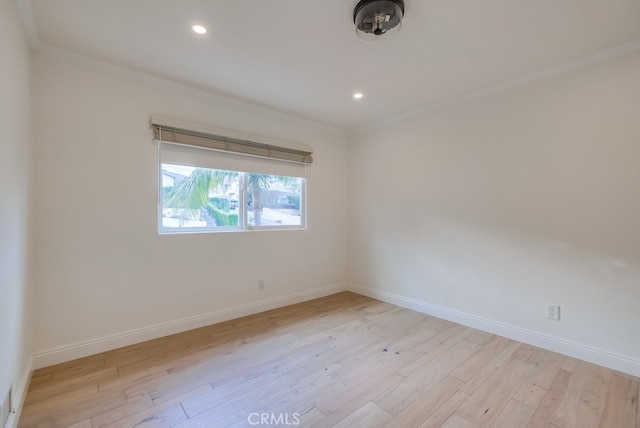 1906 S Patton Ave, San Pedro, CA 90732 - spare room with ornamental molding, wood finished floors, and recessed lighting