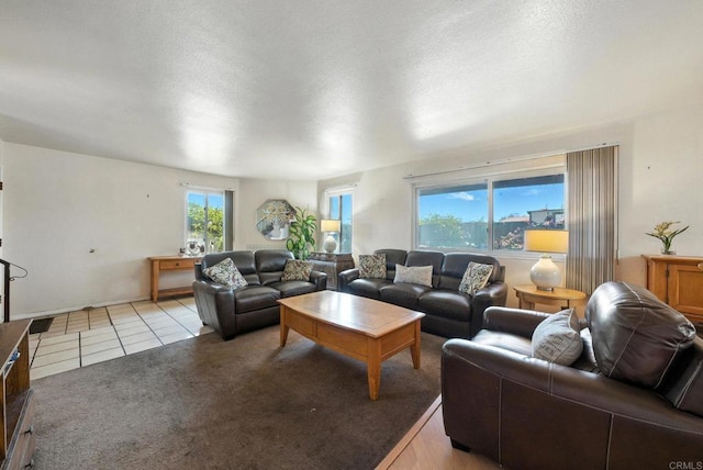 250 65th St, San Diego, CA 92114 - living room with light tile patterned floors and a textured ceiling