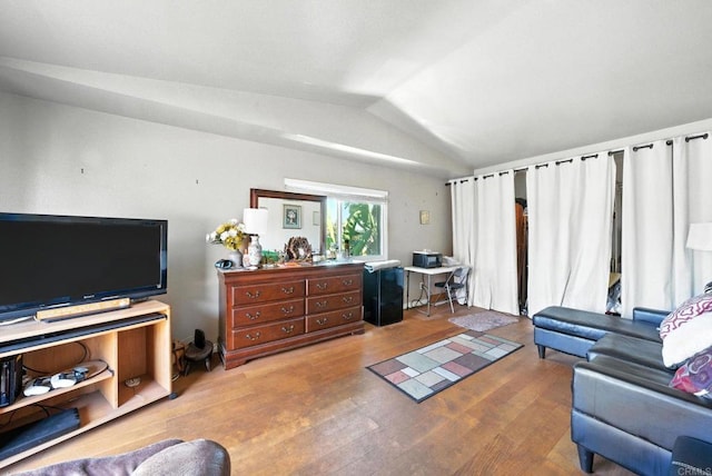 250 65th St, San Diego, CA 92114 - living area featuring lofted ceiling and wood finished floors