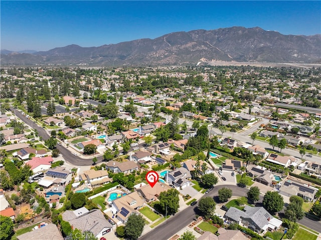 2065 N Shorewood Ave, Upland, CA 91784 - aerial view of property's location with mountains and nearby suburban area