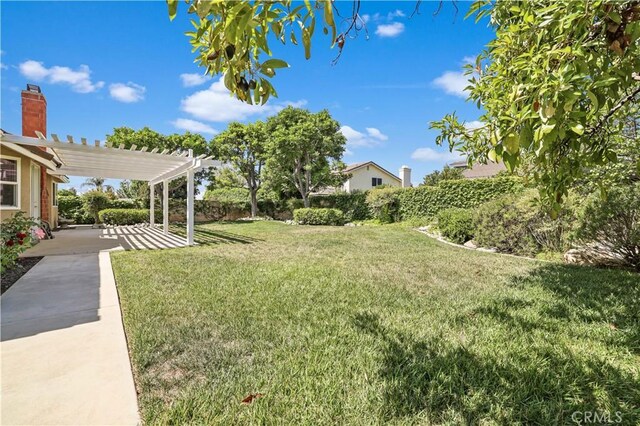 2065 N Shorewood Ave, Upland, CA 91784 - view of green lawn with a pergola and a patio