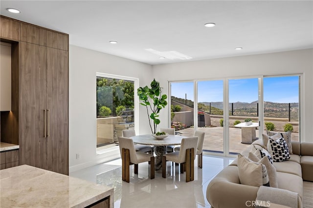 7 Sierra Vis, Laguna Niguel, CA 92677 - dining space featuring a mountain view and recessed lighting
