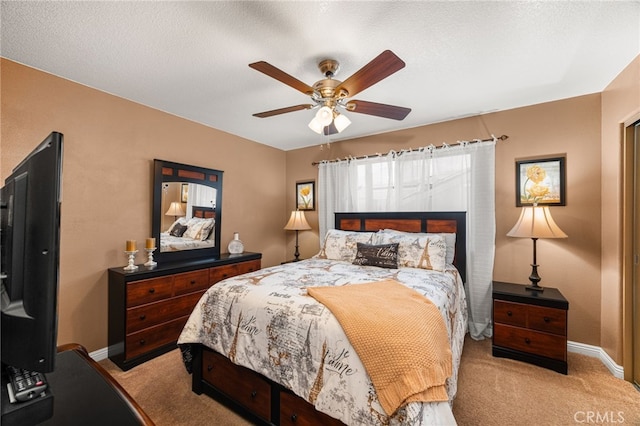 5601 Crestline Pl, Rancho Cucamonga, CA 91739 - bedroom with light carpet and ceiling fan