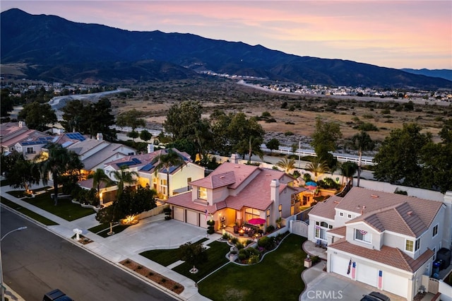5601 Crestline Pl, Rancho Cucamonga, CA 91739 - aerial view of property and surrounding area featuring a mountain backdrop