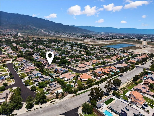5914 Johnston Pl, Rancho Cucamonga, CA 91739 - aerial view of property and surrounding area with a water and mountain view and nearby suburban area