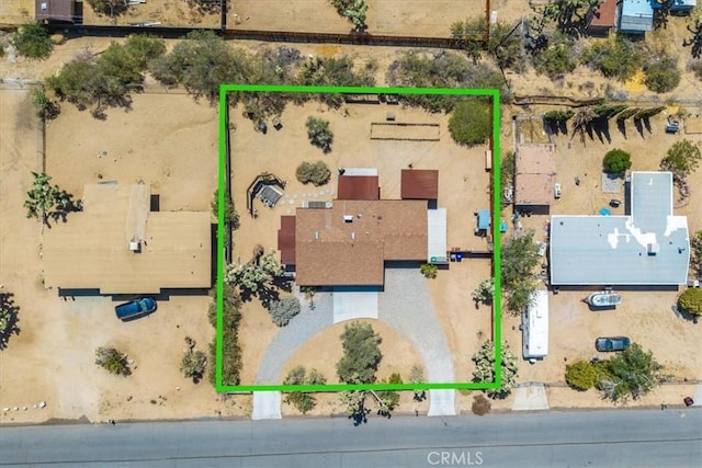 7638 Dumosa Ave, Yucca Valley, CA 92284 - aerial view of property's location featuring property parcel outlined